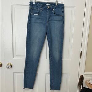 Good American Good Legs Skinny Ankle Jeans Frayed Hem 8/29